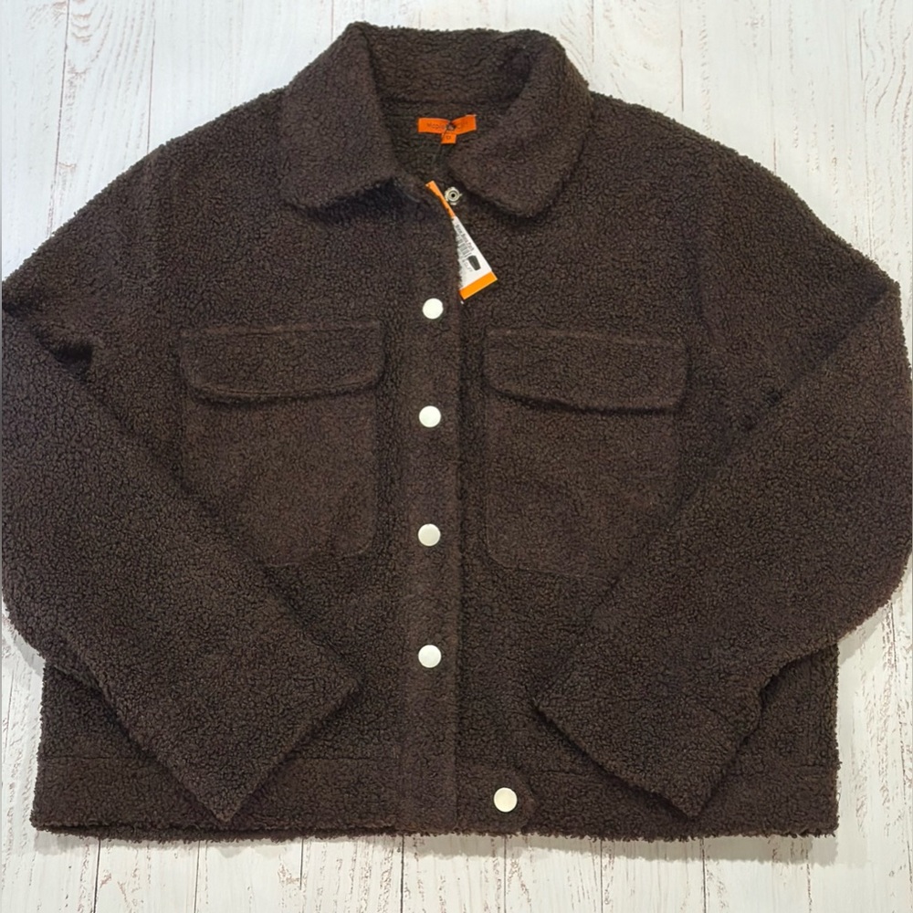 Maple & Cliff Teddy Jacket, Chocolate, Size Small
